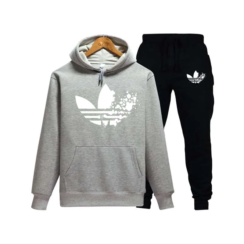 A DI Hoodie Sweatshirt Men's / Women's Fashion Brand Hoodie Sweatshirt + Sports Pants Set 2019 Winter Warm Fleece Hooded Pullove