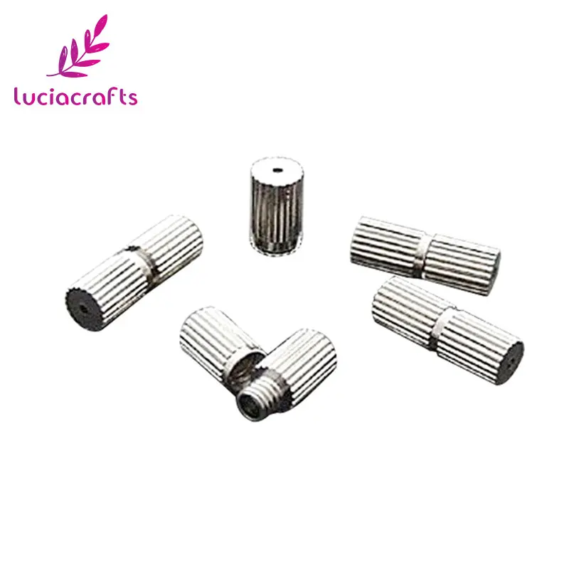 

Lucia crafts 12pcs 7*3mm Metal Screw Clasps Necklace Bracelet Findings Cylinder Silver Tone DIY Handmade Accessories 079013074