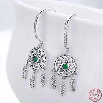 

The Dreamcatcher Trendy Unique Vintage 925 Sterling Silver Jewelry Drop Earrings For Women Girls Accessories Best Gift