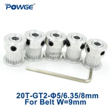 Зубчатый шкив POWGE 5 шт. 20 зубьев 2 мгт Гт отверстие 5/6/6 35/ 8 мм для