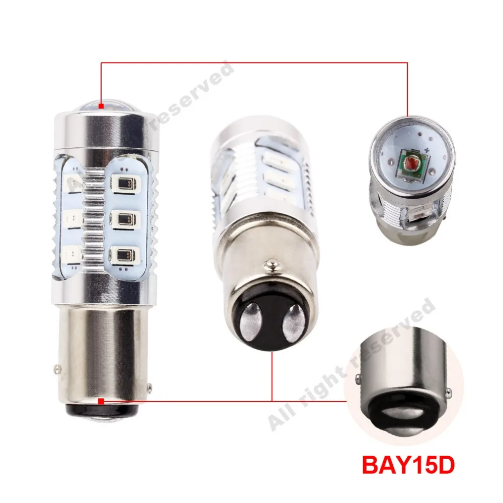 1157 BAY15D Led Cree Chips 5630 SMD мощная лампа p21/5 Вт светодиодные автомобильные лампы задние
