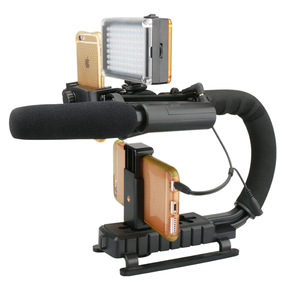 Универсальный 3 башмак c-образной формы ручной телефон камеры крепления видео стабилизатор держатель кронштейн для всех SLR камеры s& Home DV камеры