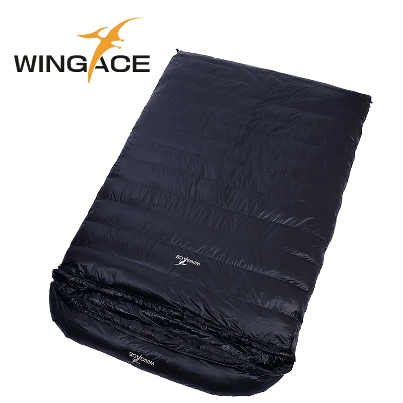

WINGACE Fill 2000G Goose Down Double Sleeping Bag Ultralight Autumn Winter Envelope Camping Hiking Sleeping Bag Outdoor Adult