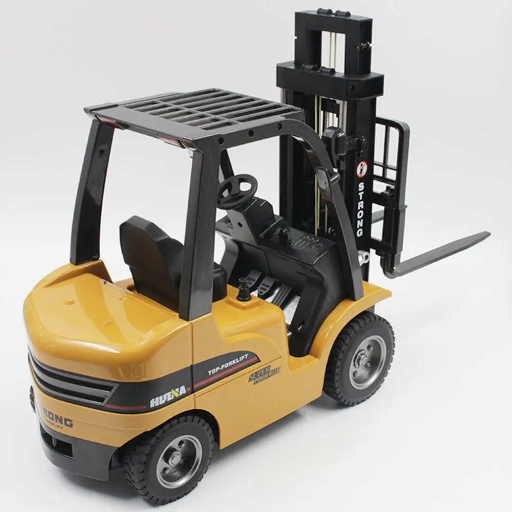 

HUINA TOYS 1/10 Crane Truck Construction Car Vehicle 8CH Alloy RC Forklift Truck Toy with Sound Light Workbench Lift RTR