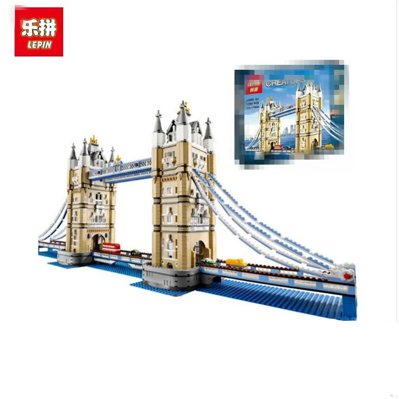 LEPIN Creator 17004 4295Pcs Expert London Tower Bridge Model Building Kits Blocks Bricks fun Toys Gift Compatible 10214 bircks