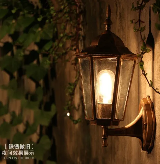 Американский Креативный светодиодный настенный светильник Открытый водонепроницаемый садовый светильник светильники металлические стеклянные настенная лампа Эдисона настенные бра освещение