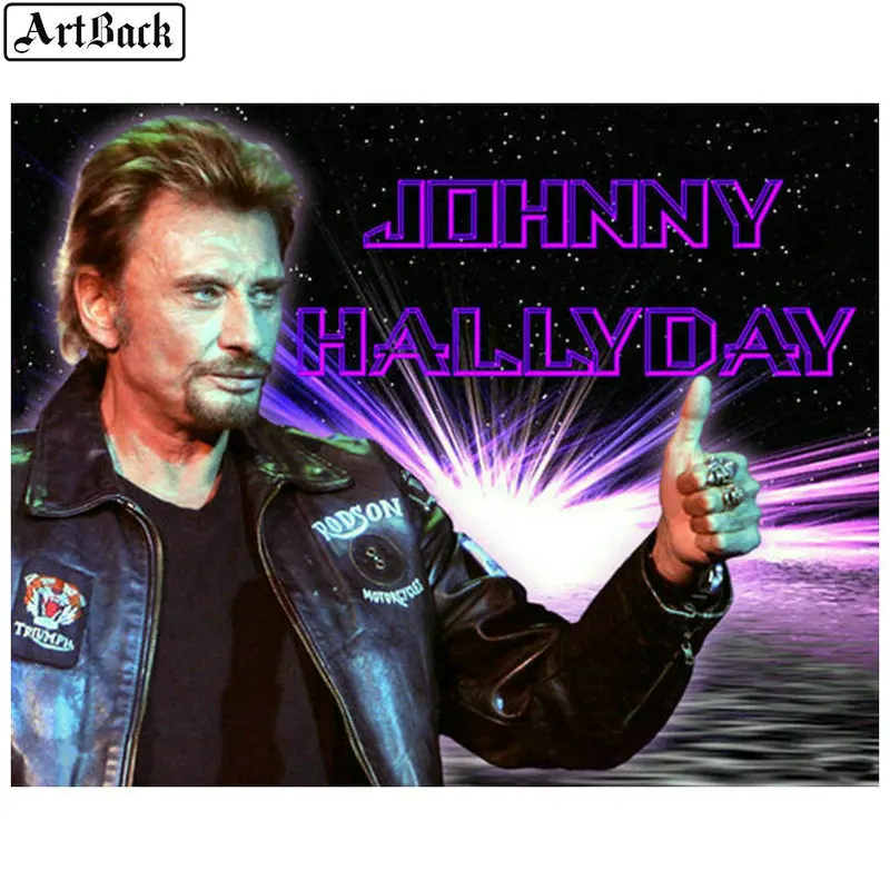 5d алмазная живопись Полный Круглый "johnny hallyday" значок 5d diy Алмазная мозаика французская певица Алмазная вышивка Элвис Пресли