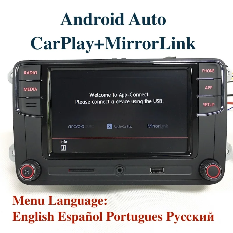 Android Авто MIB 6," Автомагнитола Noname RCD330 6RD035187B CarPlay приложение для VW Tiguan Golf 5 6 Jetta MK5 MK6 Passat Polo Touran