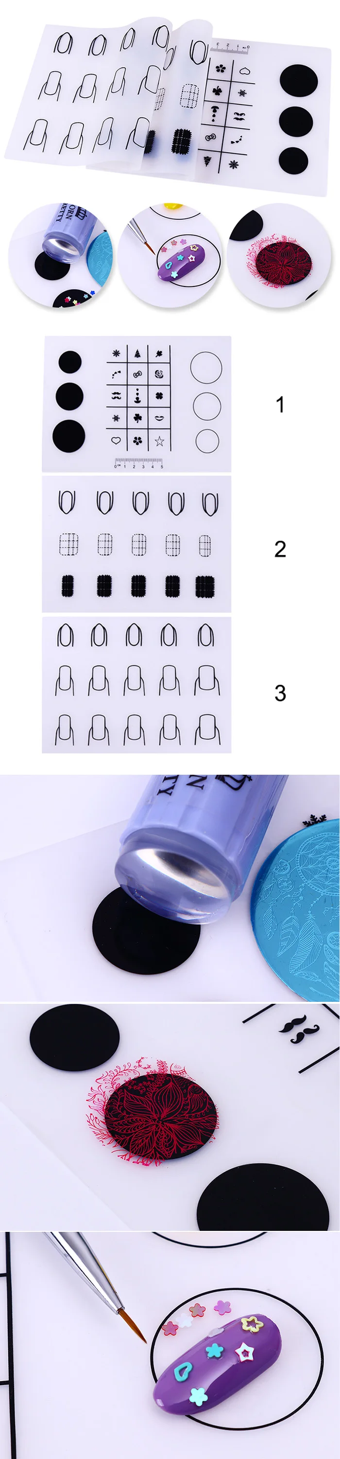 Мини силиконовый коврик для стемпинга ногтей практический инструмент портативный шаблон коврик дизайн ногтей Маникюрный Инструмент