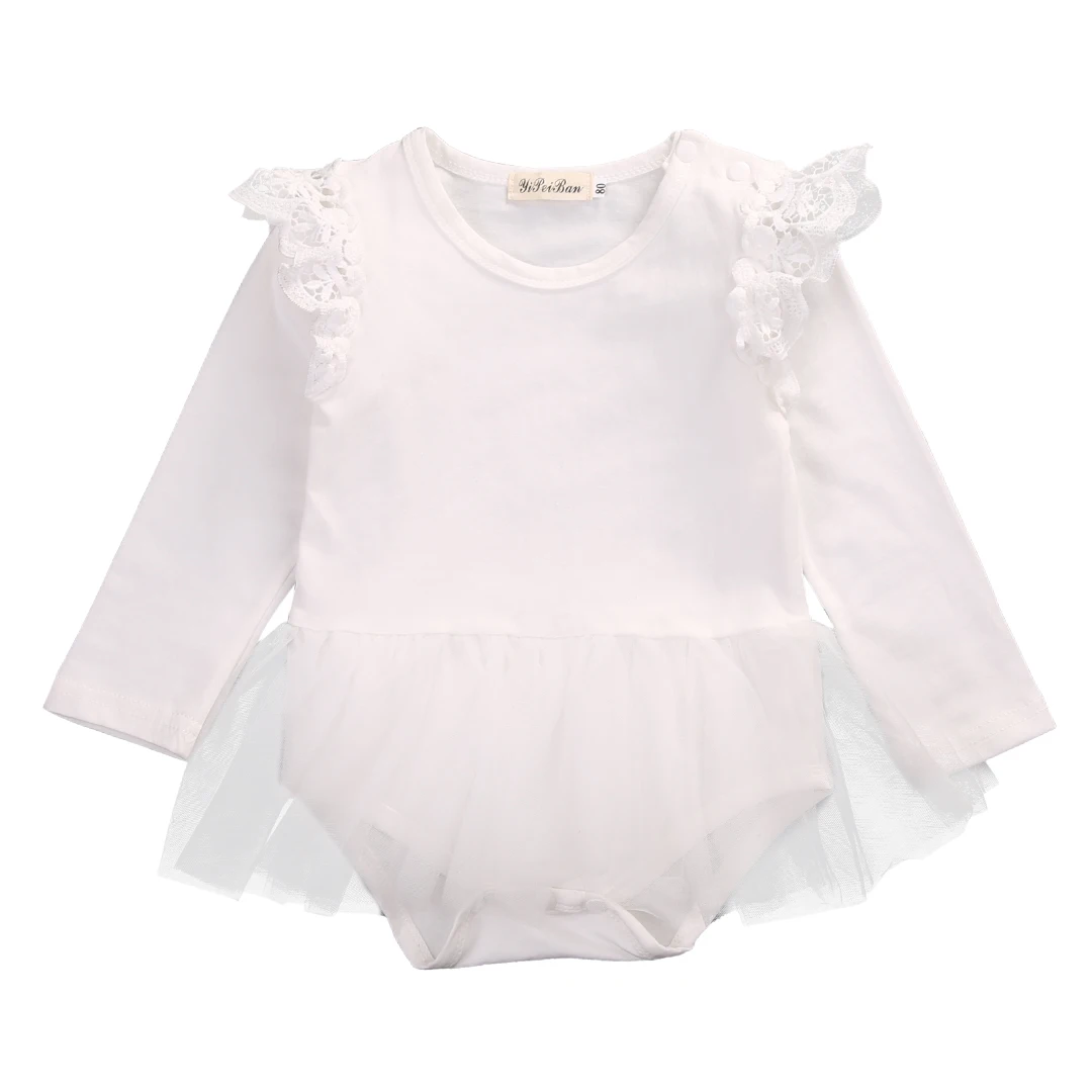 Pudcoco/комбинезоны для девочек от 0 до 24 месяцев; комбинезон принцессы с цветочным рисунком для маленьких девочек; комбинезон; одежда для сарафана - Цвет: Белый