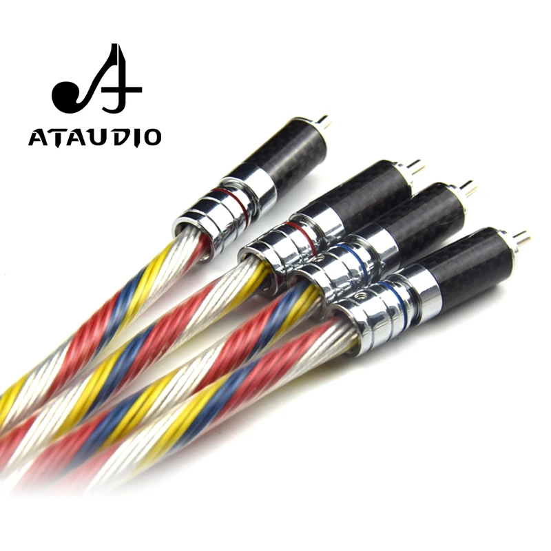 ATAUDIO Hifi посеребренный 2rca штекер к кабель Hi end красочный 6N 2 RCA кабель|rca cable|2 rca cable2 |
