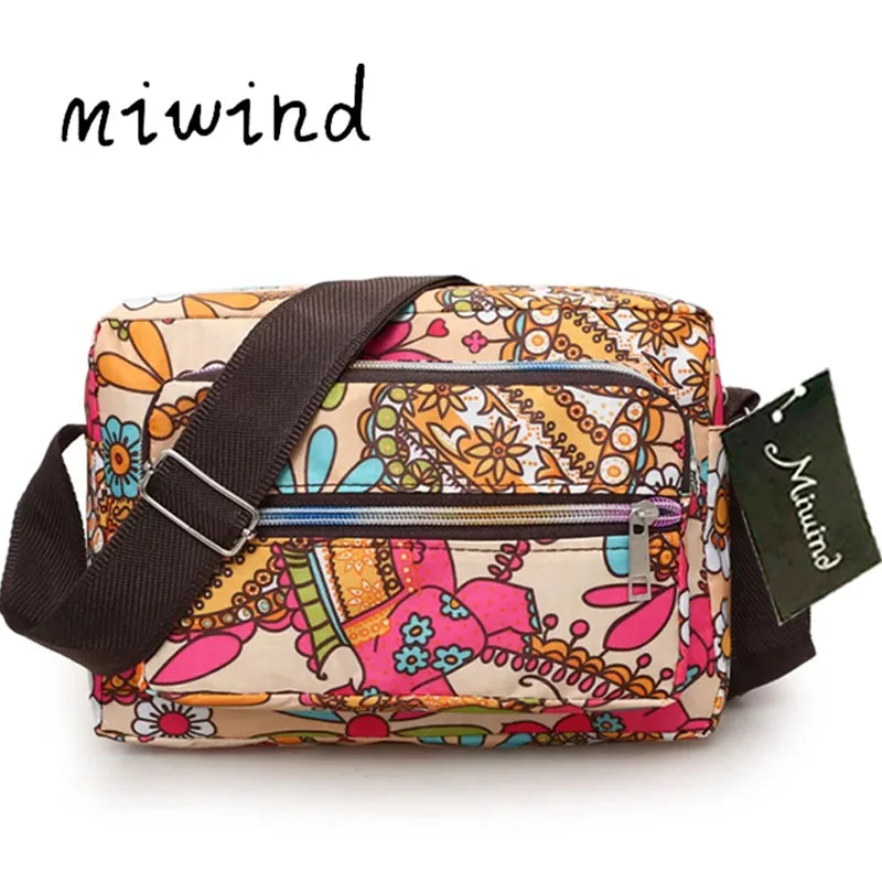 Women Messenger Bags Print Floral Cross Body Shoulder Canvas Hobo Bag