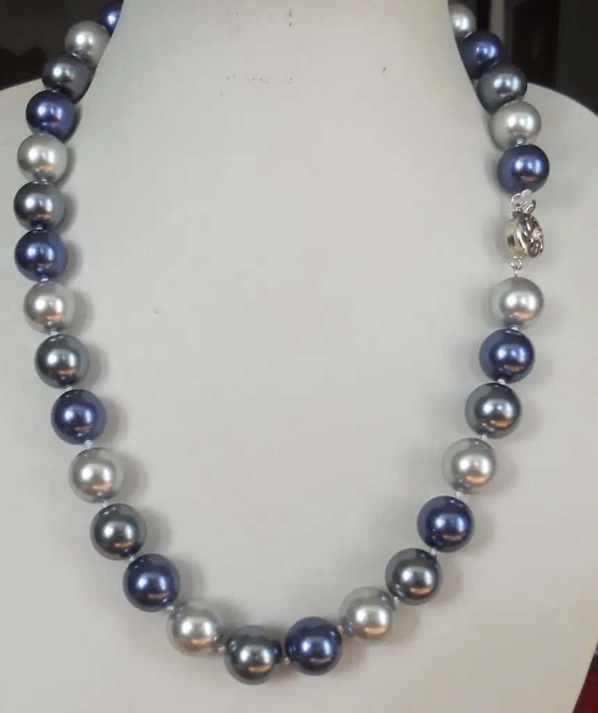 

Hot sale new Style >>>>>Beautiful 12mm shell pearl Lady's necklace 18