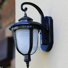 Европейский светодиодный настенный светильник Открытый Настенный бра освещение водонепроницаемый садовый настенный фонарь светильники алюминий стекло Винтаж крыльцо огни