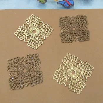 

23mm Vintage Filigree Hollow Flowers Connector Charms Original Brass /Antique Bronze Base Setting DIY Jewelry Findings 100 PCS