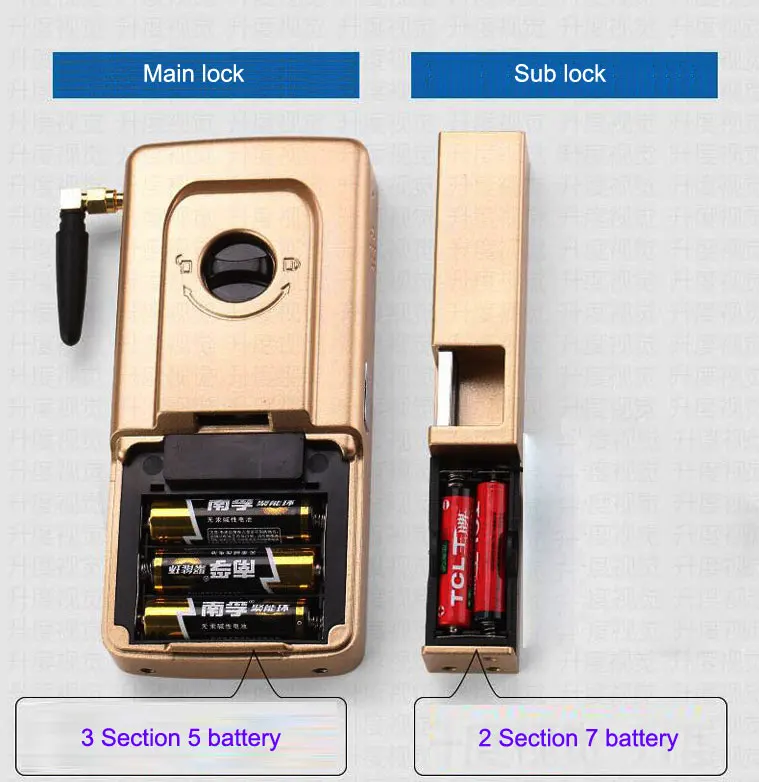 Интеллектуальный Беспроводной Невидимый Двойной замок включают главного замка и sub замок обучения плюс пульт дистанционного управления