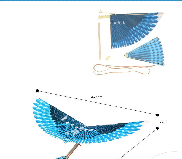 Ручной работы DIY резинкой мощность Bionic самолет Ornithopter модели птиц науки кайт сборки открытый игрушечные лошадки для детей случайный