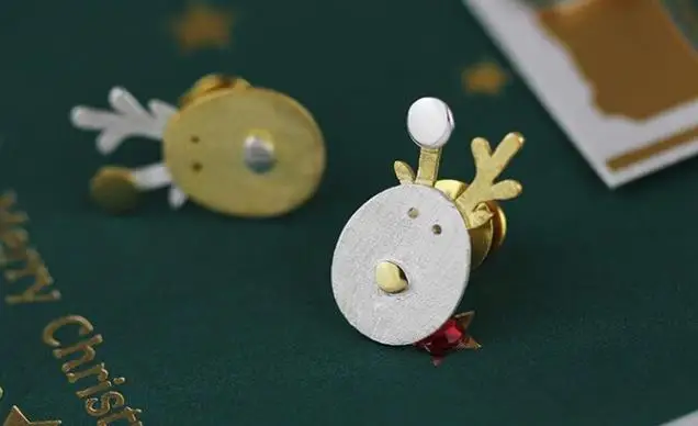 

S925 925 silver brooch reindeer trendy brooches