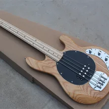 4-струнная Ясеневый корпус для электрической бас-гитары с кленовым грифом, черная накладка, предложение по индивидуальному заказу