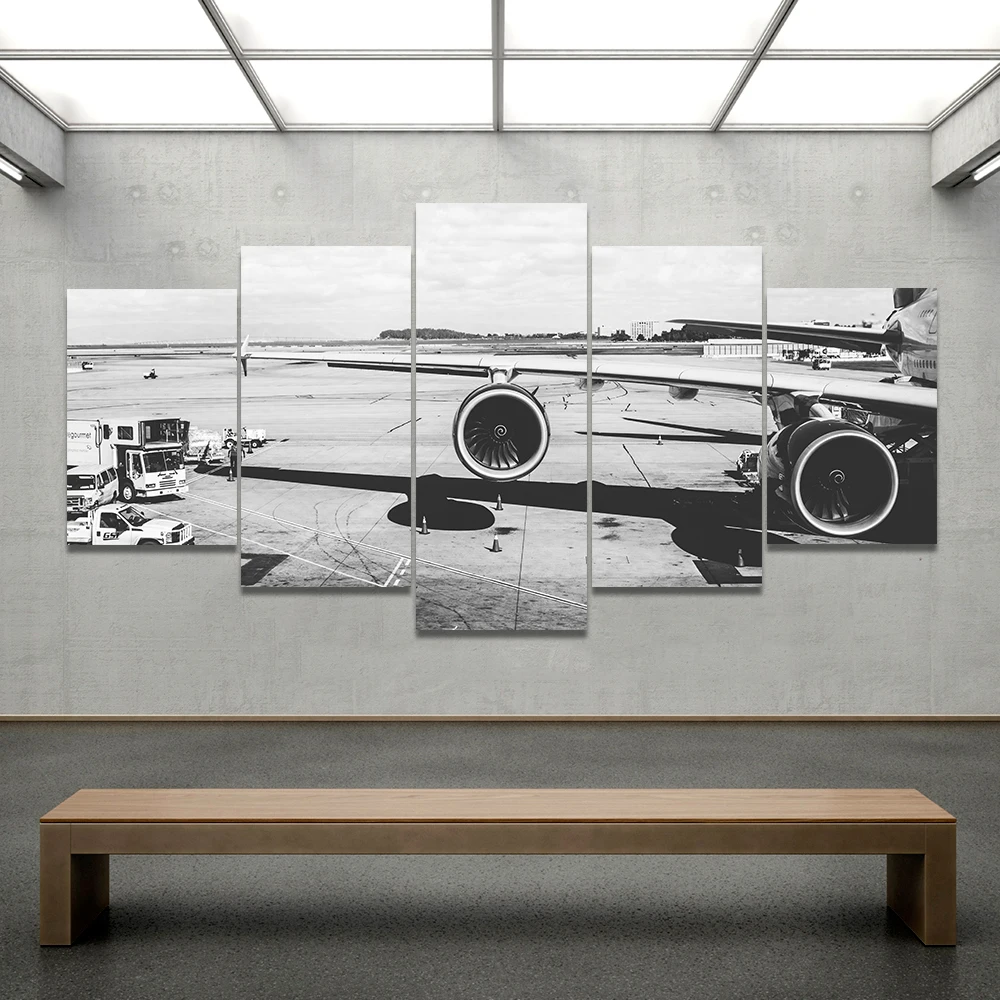 

AAHH Big Size 5 Panel Canvas Painting Dordic Airplane Picture Print on Canvas Wall Art Picture for Home Decor No Frame