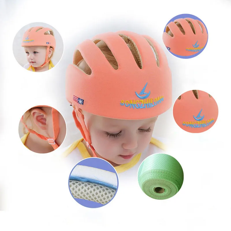 per gattonare Regolabile bambino elmetto protezione ultra Light Cotton Baby anti-collisione cappello con fascetta per camminare bicicletta 