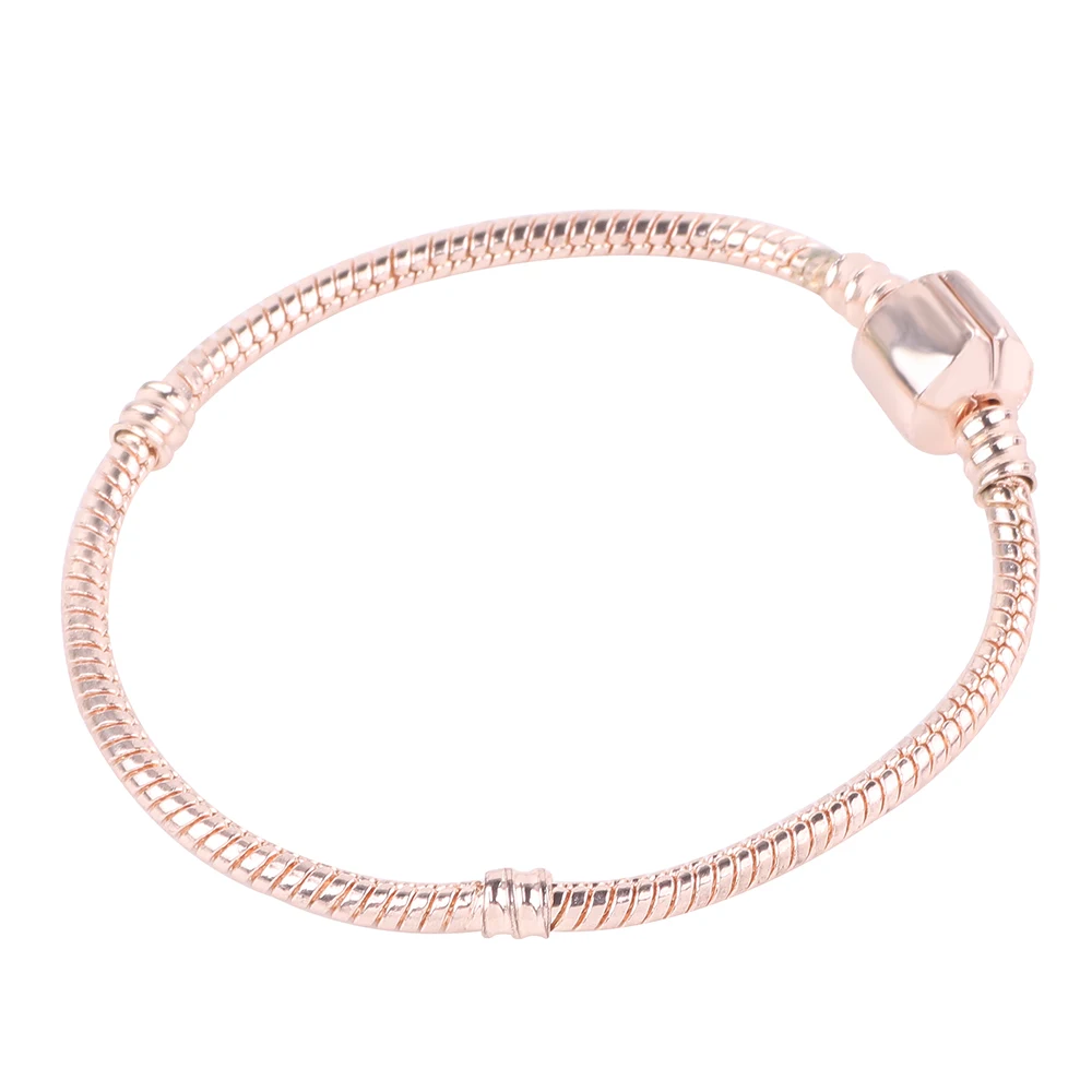 

AIFEILI High Quality Rose Gold DIY Basic Bracelet Snake Chain For Women Bracelet Jewelry European Fashion Sale