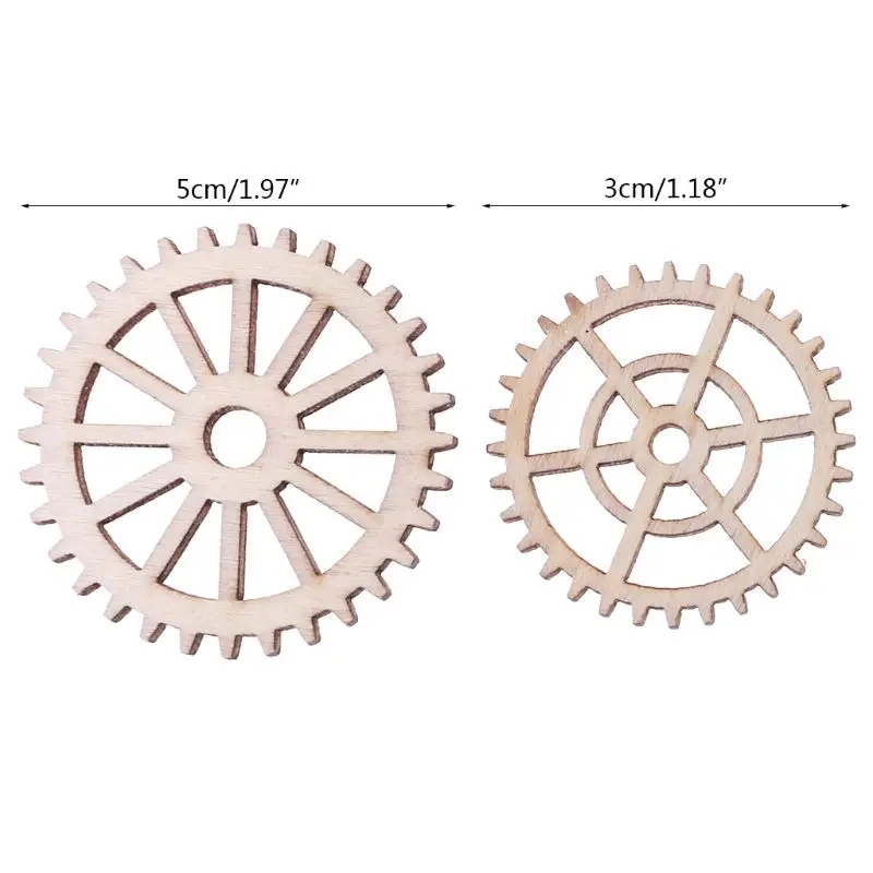 50 шт. лазерная резка деревянная Шестерня украшение деревянная форма ремесло Свадебный декор