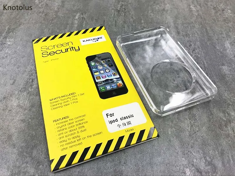 

knotolus new transparent clear protective case cover + Protection film for ipod 6th gen classic 80gb 120gb and 7th gen 160gb