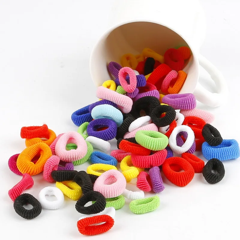

Wholesale 100 Pcs/lot Colorful Child Kids Hoop Hair Cute Rubber Hair Band Elastics Accessories for women Girls Headwear