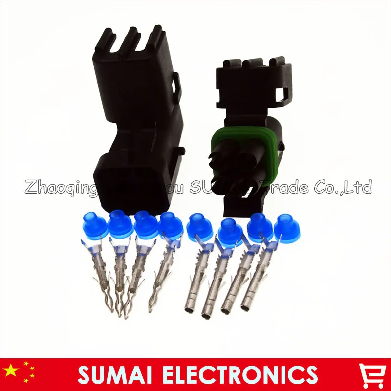 

4 Pin/way 2.5mm auto sensor plug,Car waterproof electrical connector for delphi car motorcycle ect,double row 4P