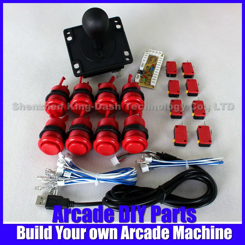 

New Arcade DIY Accessories USB Encoder Board To PC Games Joystick + 1 x America Style Joystick + 8 x Arcade Buttons Wire Harness