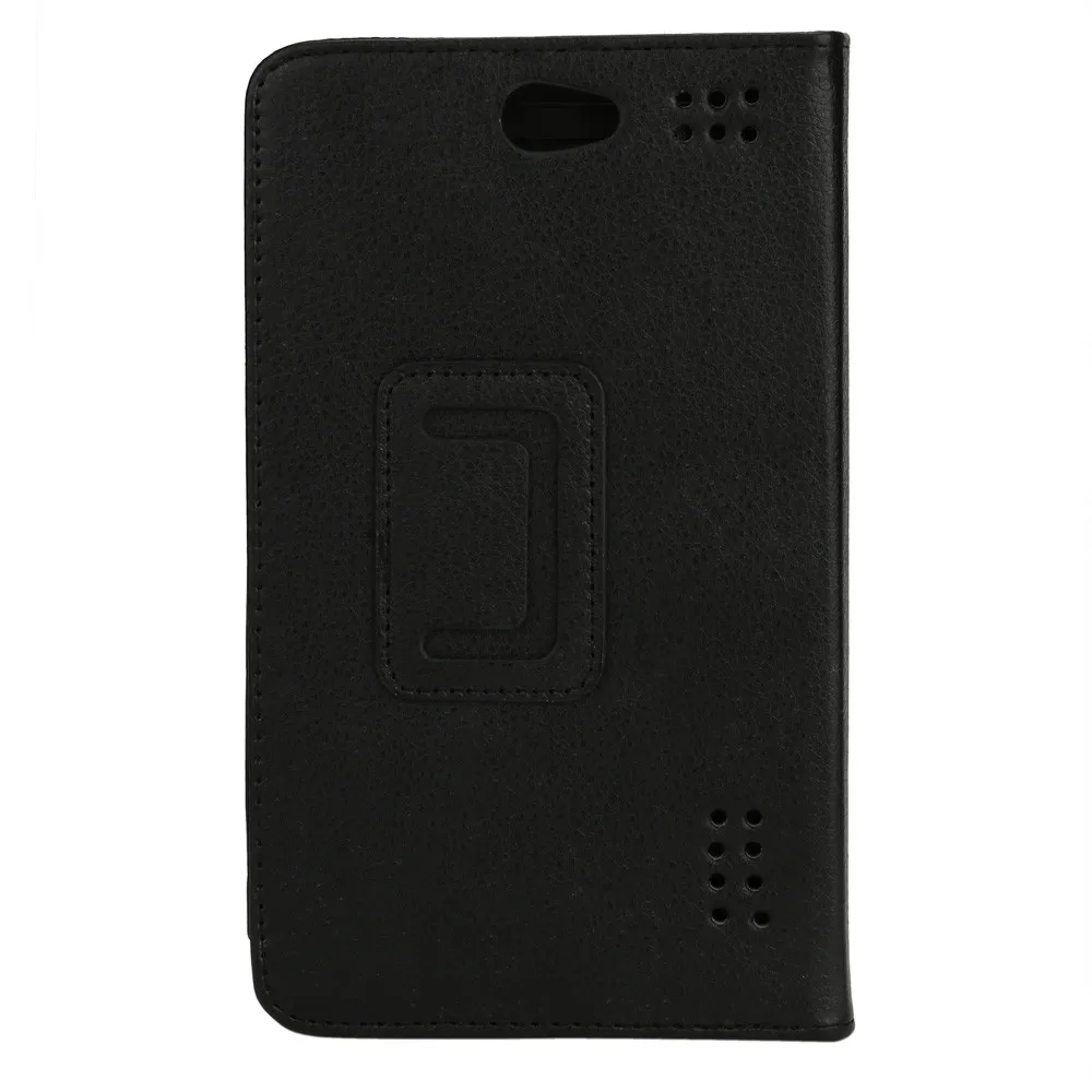 Универсальный кожаный чехол-книжка для планшета Android 7 дюймов#5 - Цвет: Черный