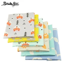 Booksew хлопок саржевая ткань животные лисы дизайн швейная ткань стеганое постельное белье DIY Лоскутные Детские Поделки 6 шт./лот 40 см x 50 см