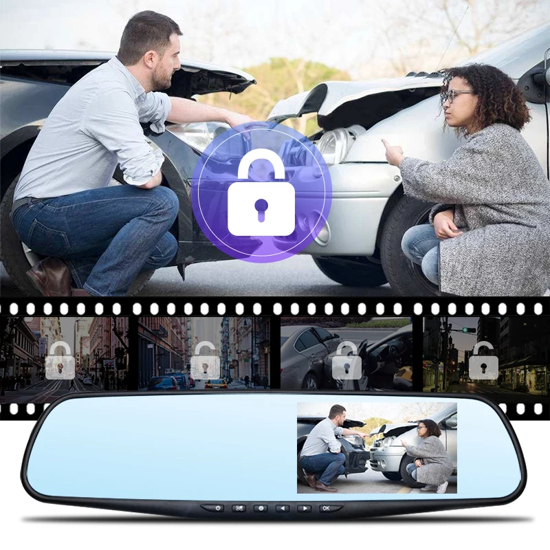 Jansite 4 3 дюймов Автомобильный видеорегистратор экшн камера DVR (устройство цифровой
