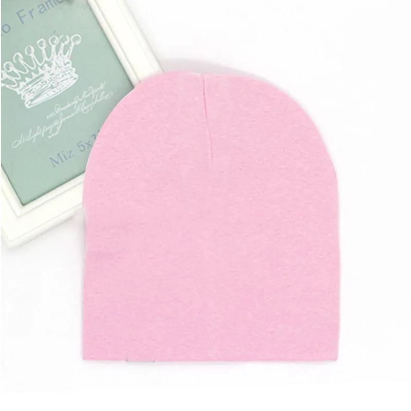 Детские мягкие вязаные для новорожденных, унисекс, шапка для мальчиков и девочек, хлопковая теплая шапка-ушанка, яркие цвета, Детские аксессуары - Цвет: pink-yuanrenhou