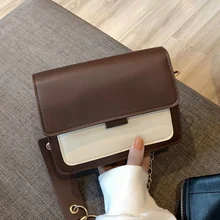 LJL-сумка женская дикая сумка через плечо модная широкополосная хит цвет маленькая квадратная сумка