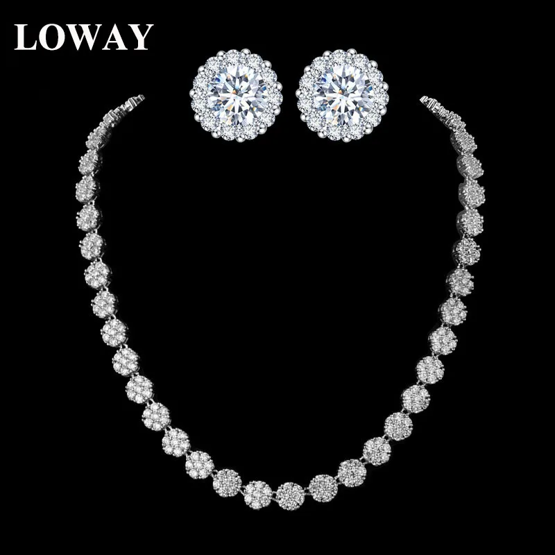 Loway Simple Round Flower Women Wedding Jewelry Sets Good Quality Loway Simple Round Flower Women Wedding Jewelry Sets Good Quality Bride Necklace Earrings Woman Jewellery Xl1918 In From Accessories