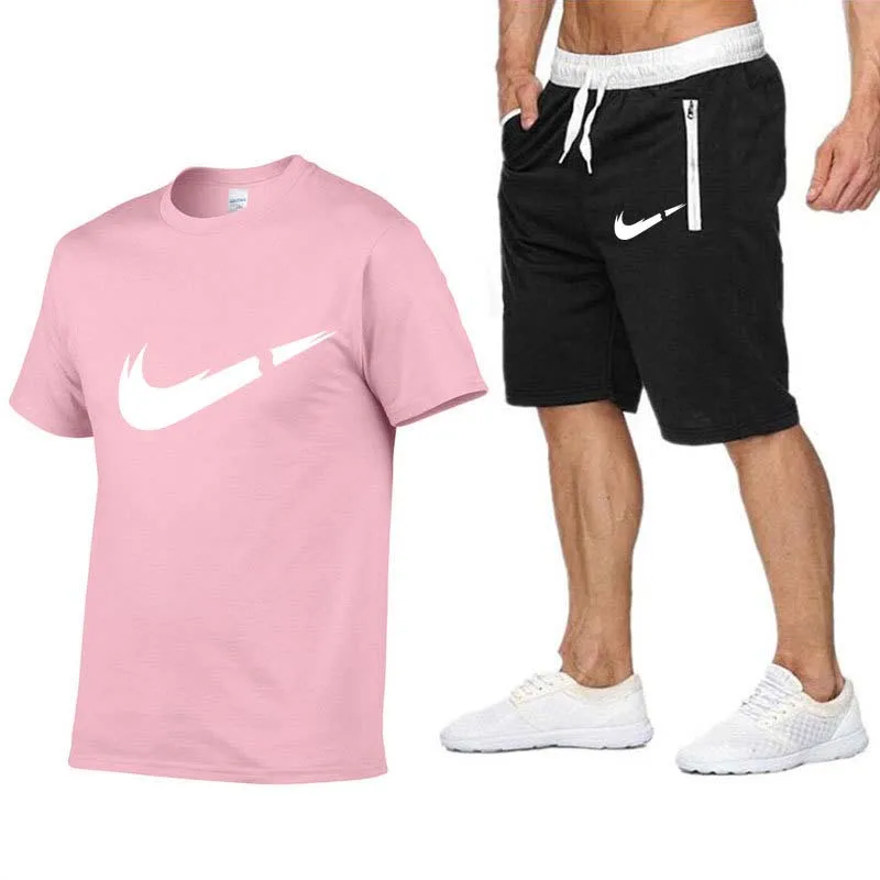  summer mens short set t shirt short pants cotton two piece set men outfits print tracksuit mens tracksuit casual 2 piece set