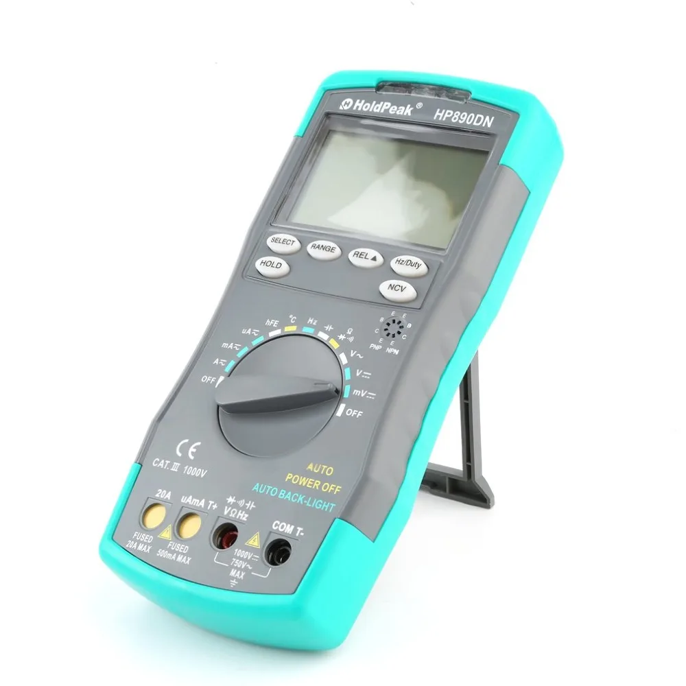 

HoldPeak HP890DN LED Digital Multimeter DMM with NCV Detector Voltage Current Meter Capacitance Tester HP 890DN