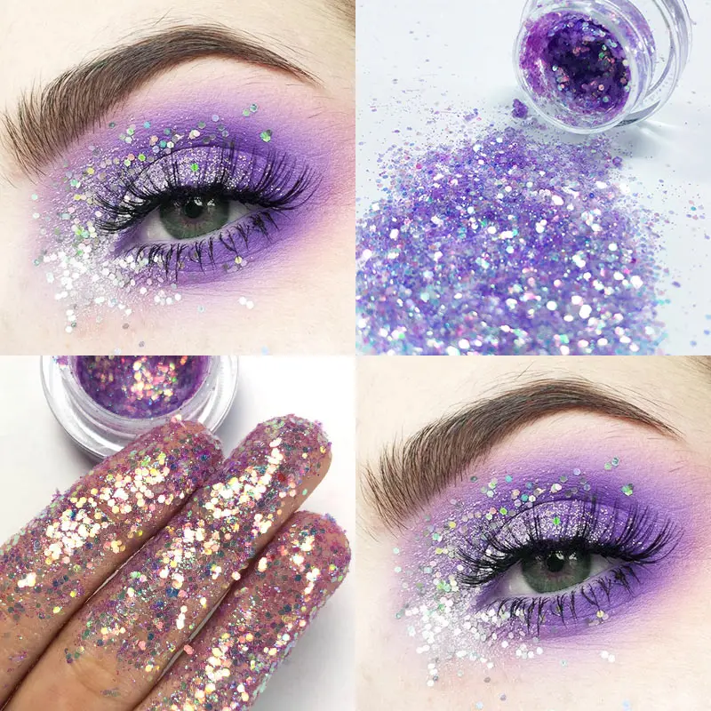 

Pudaier 34 Colors Sequins Laser Eye Makeup Shadows Glitter With Gel cosmetics makeup pigment eyeshadow glitter Festival shiny