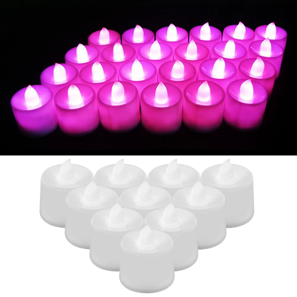 1 шт. светодиодный светильник-свеча для чая, лампа на батарейках, имитация беспламенных свечей для дома, свадьбы, дня рождения, вечеринки, украшения, поддельные свечи - Цвет: 1pcs purple