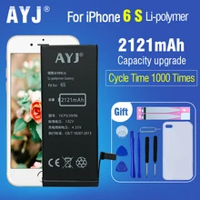 AYJ iphone 6s 6GS батарея Замена аккумулятор для iphone 6s 2121 мАч максимальная емкость литиевая батарея бесплатный инструмент Розничная