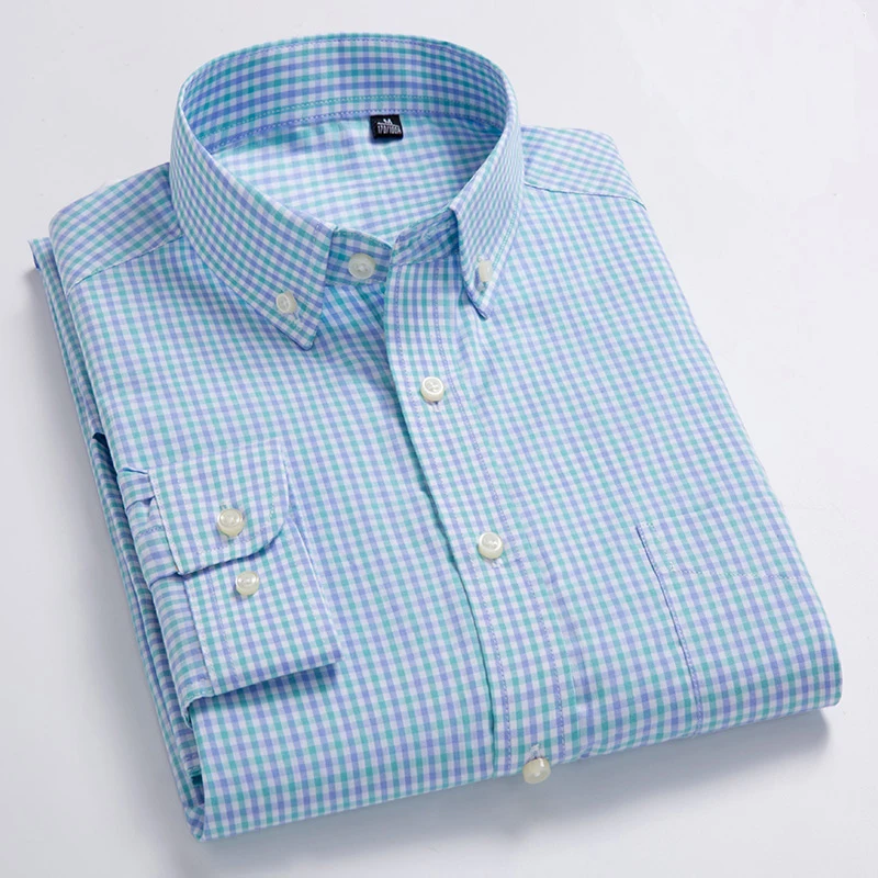 New Arrival Men's Oxford Wash and Wear Plaid Shirts 100% Cotton Casual Shirts High Quality Fashion Design Men's Dress Shirts New Arrival Men's Oxford Wash and Wear Plaid Shirts 100% Cotton Casual Shirts High Quality Fashion Design Men's Dress Shirts