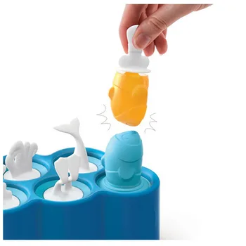 

Creative 6 Cavity Mini Fish Ice Pop Mold Set Silicone Ice Maker Icecream Mould for Kitchen Household DEC256