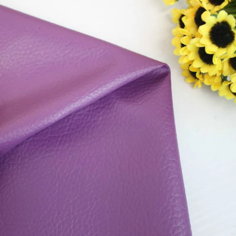

Solid Color Faux Leather Printed Fabric DIY Sewing PU Artificial Leather Dark Purple Synthetic Leather Fabric For DIY Bag Shoes