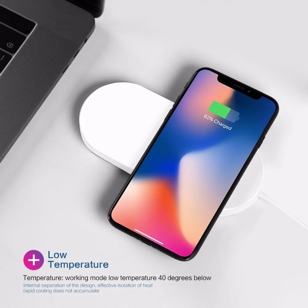 7.5 Вт Беспроводной Зарядное устройство Pad 2 в 1 для iwatch 3 серии быстрой зарядки iPhone X