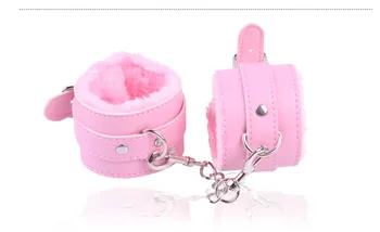 AUEXY Handcuffs Restraints Bondage Tools PU Leather Furry Comfortable Flirting Tool for Beginners Sex Toys For Couple 4