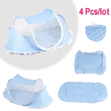 4 шт./лот 0-36 M детская Колыбелька сетки Портативный складной Москитная колыбель с защитой от насекомых чистая детская кровать украшение в детскую комнату ребенка кроватная сетка