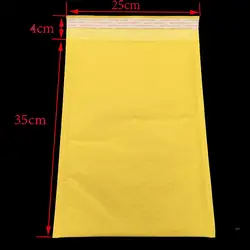 Очень большой! 1 шт/(35*25 см + 4 см) желтый пузырчатый почтовый упаковочный конверт упаковка доставка сумки крафт-бумага пакеты электронная