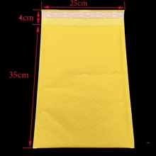 Extra Large!1pc / (35 * 25cm + 4cm) Yellow Bubble E-mail Packaging Envelope Packaging Shipping Bags Kraft Paper Bags E-mail